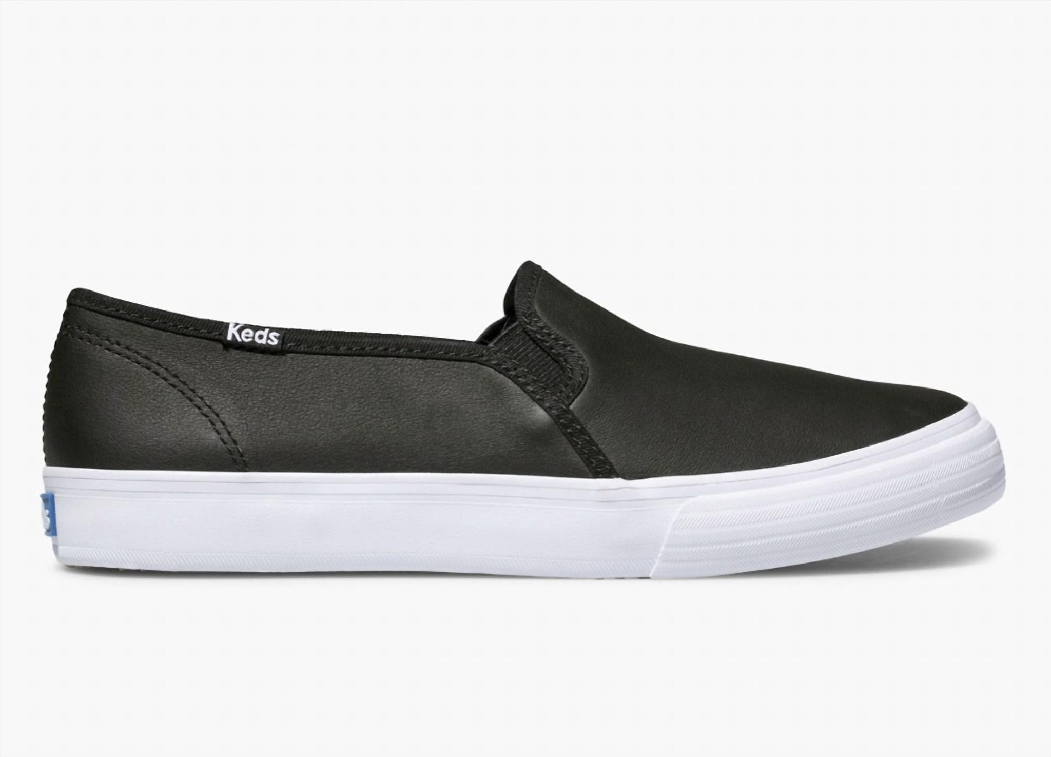 Keds - Women's Double Decker Leather Slip On Shoe - black - flats - leather