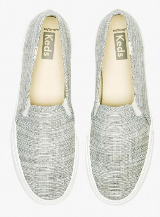 Keds - Women's Double Decker Static Ticking Stripe Shoe - flats - grey - loafers