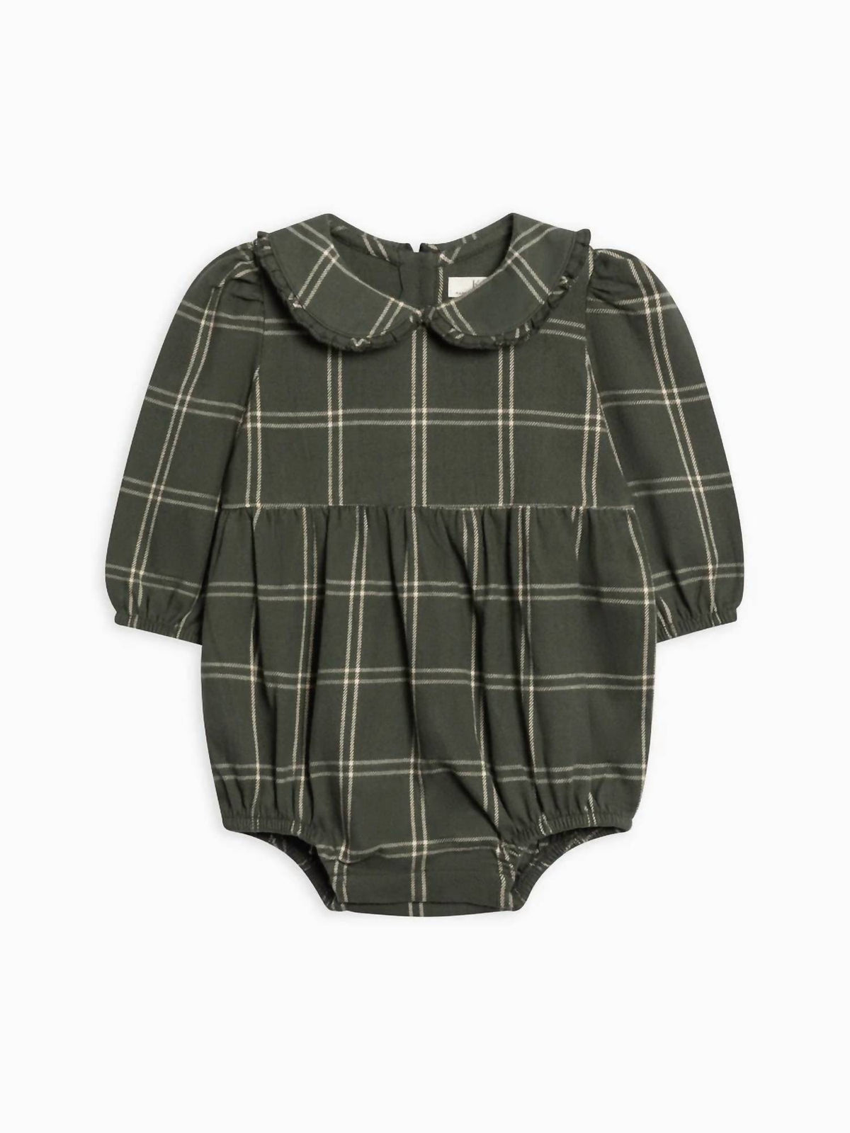 Kendi - Girl's Aven Flannel Bubble Collared Romper