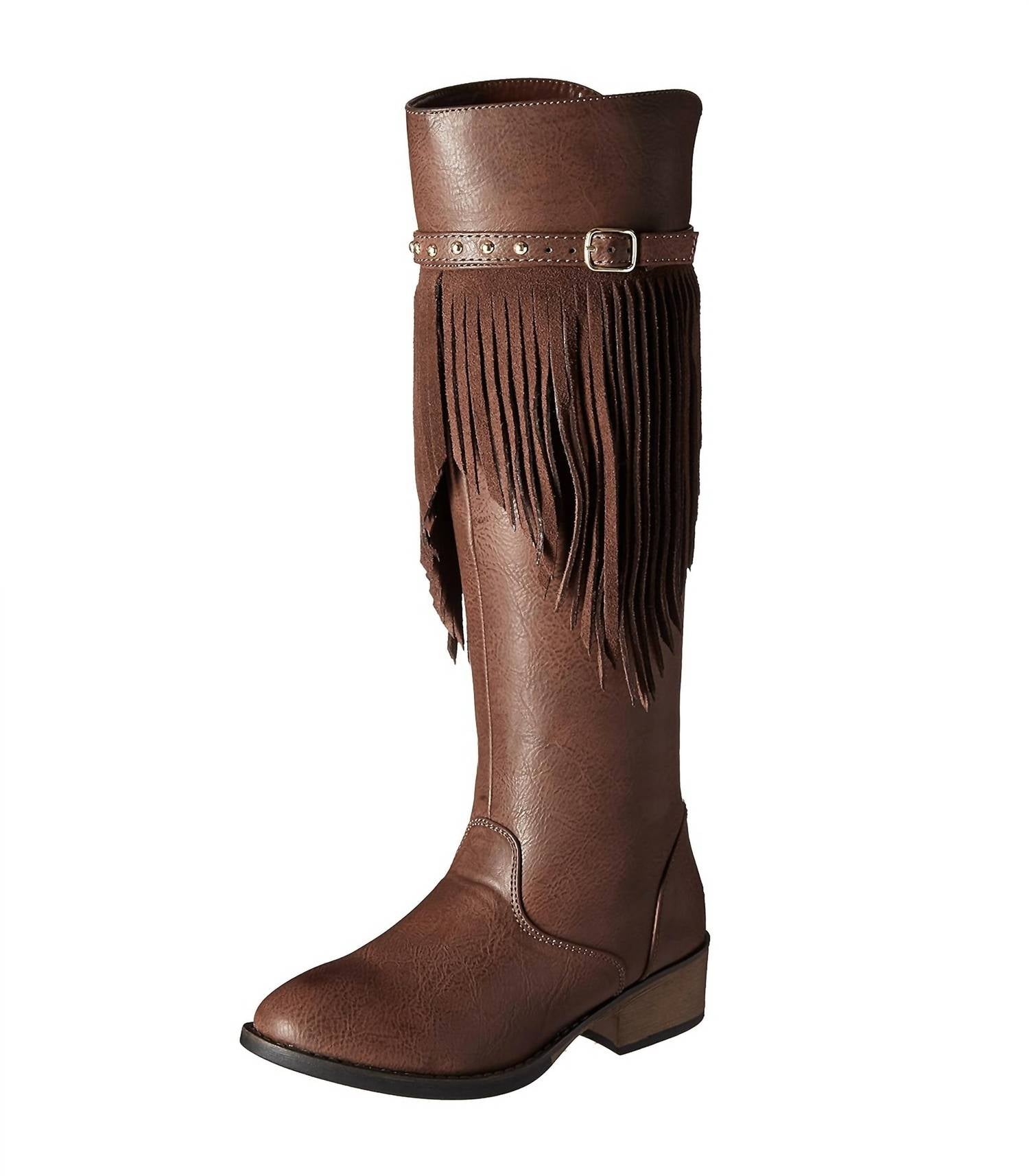 Kenneth Cole - Girls Downtown Fringe Boots - boots - brown - kids