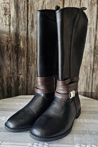 Kenneth Cole - Girls Kennedy Hunt Boot - black - boots - faux - leather