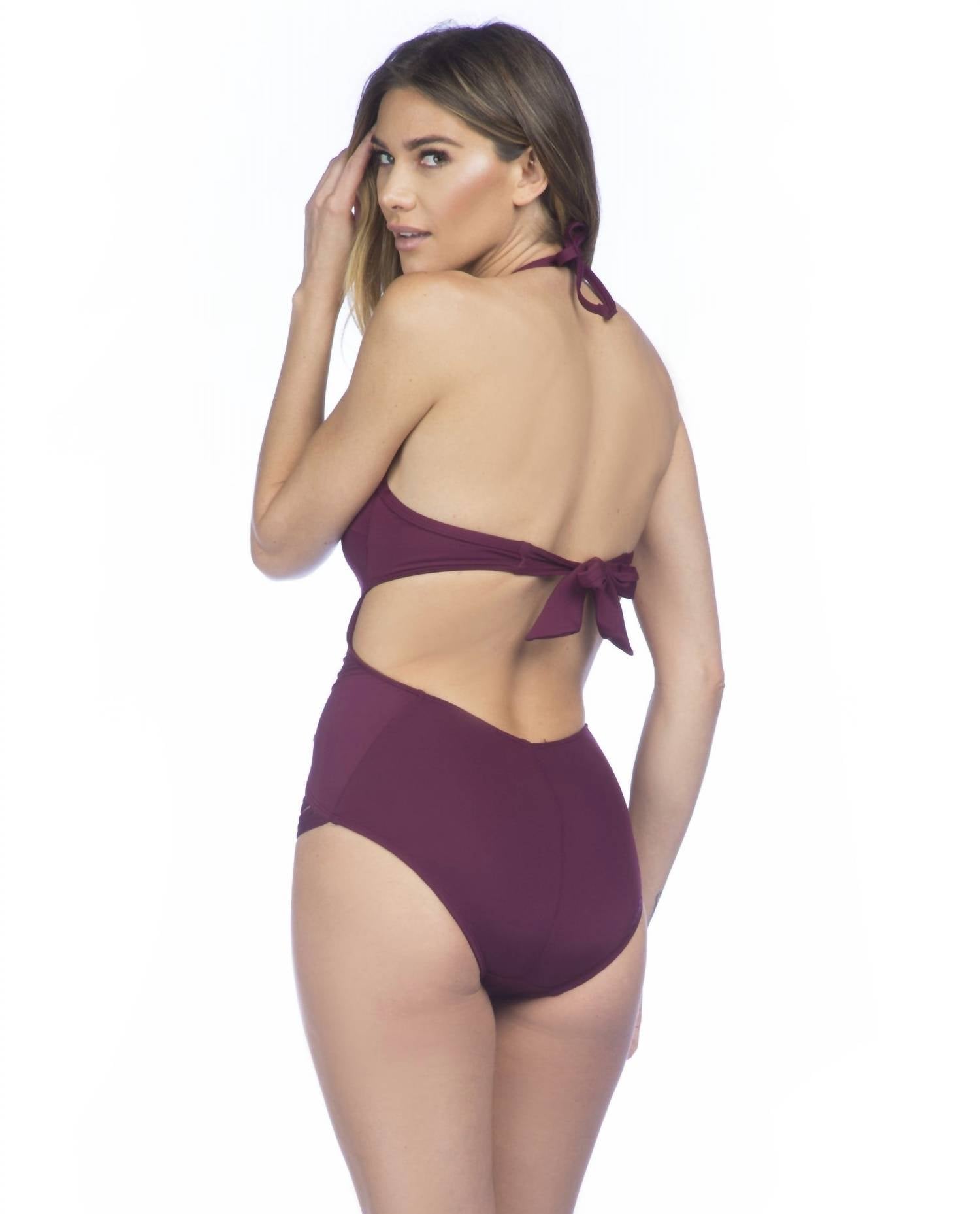 Kenneth Cole - Sexy Solid Push Up Cut Out One Piece Swimsuit - bikinis - clothing - nylon - blend