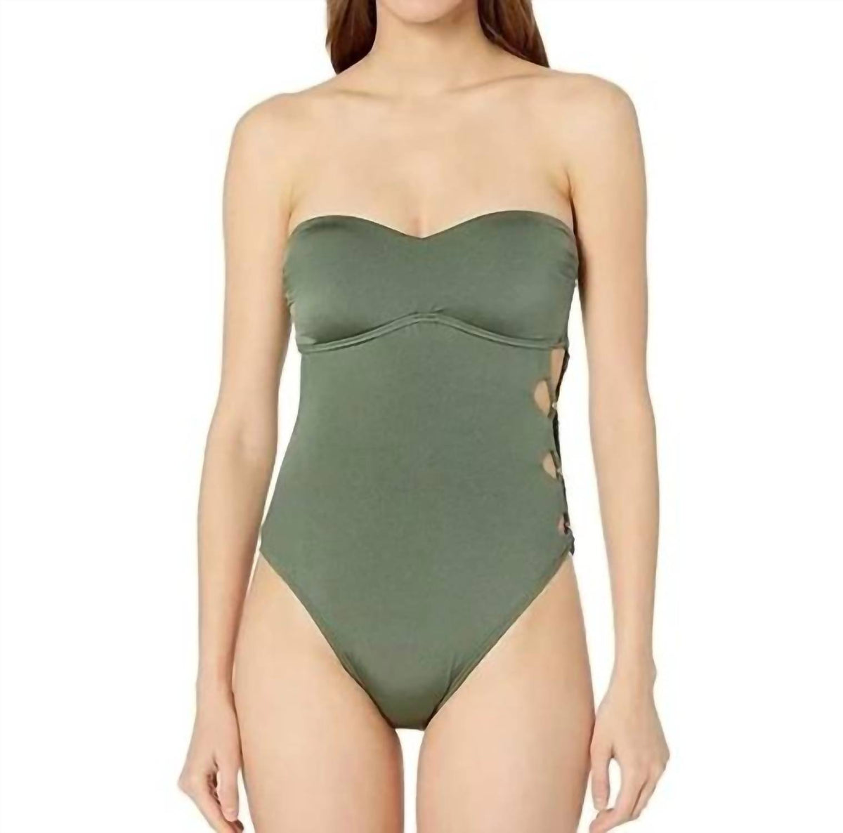 Kenneth Cole - SOLID ATTITUDE SIDE LOOPED BANDEAU ONE PIECE