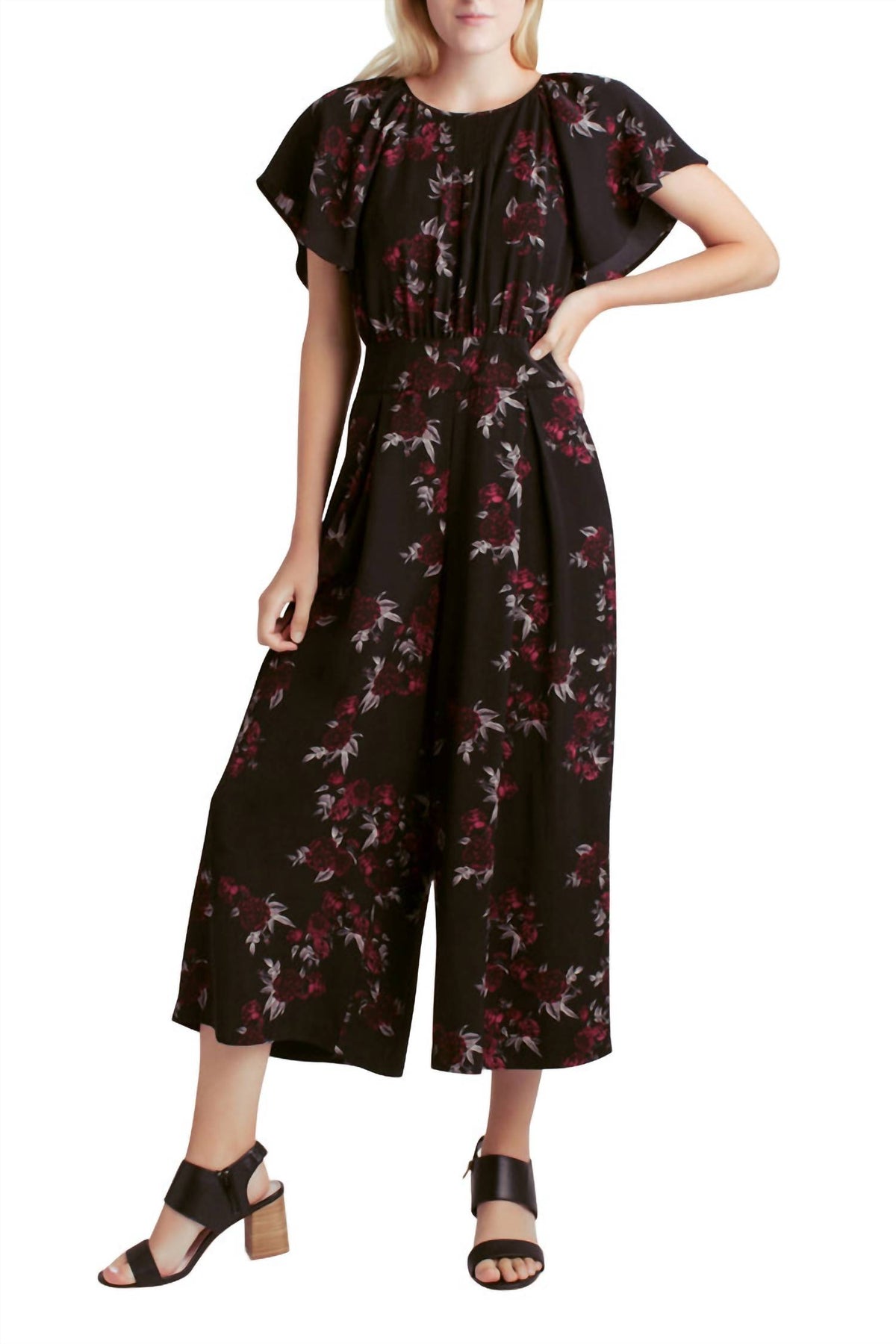 Kensie - Flutter Sleeve Belted Jumpsuit
