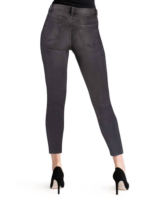 Kensie - High Rise Raw Hem Skinny Jean - black - clothing - cotton - blend