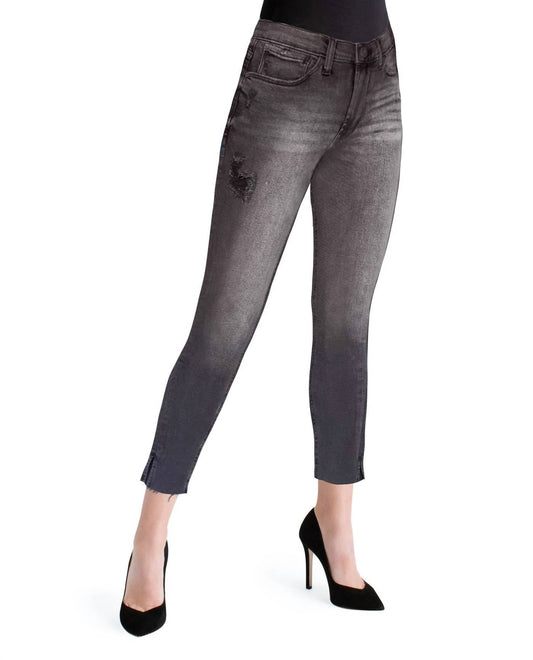 Kensie - High Rise Raw Hem Skinny Jean - black - clothing - cotton - blend