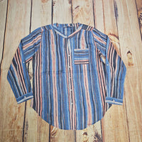 Keren Hart - Women's Stripe Button Down Shirt