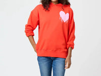 Kerri Rosenthal - Boyfriend Drippy Heart Sweatshirt - clothing - hoodies - red