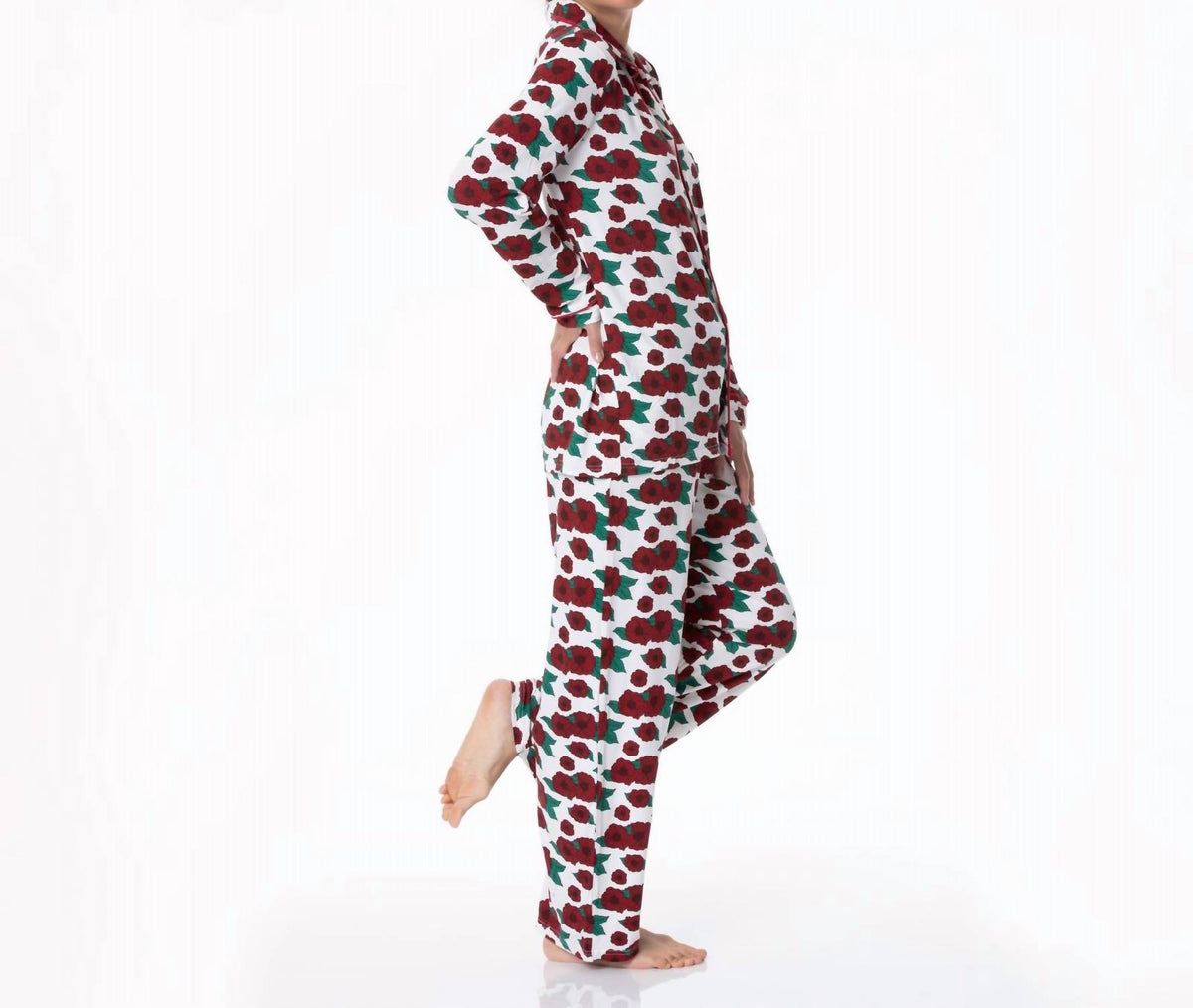 Kickee - Long Sleeve Collared Pajama Set