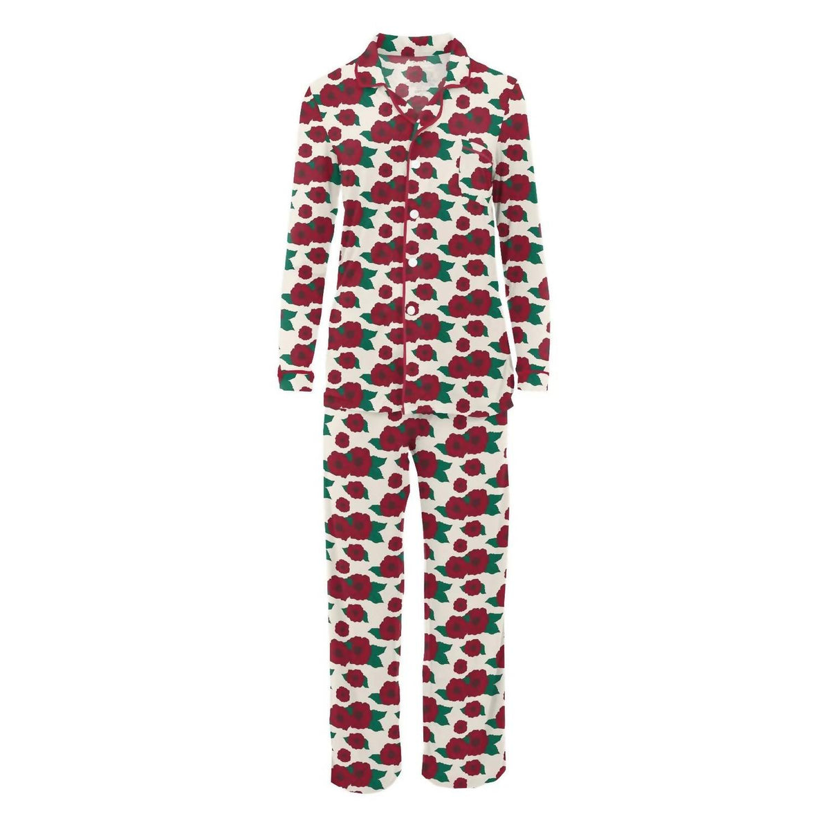 Kickee - Long Sleeve Collared Pajama Set