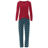 Kickee - Women's Long Sleeve Tee & Pajama Pants Set