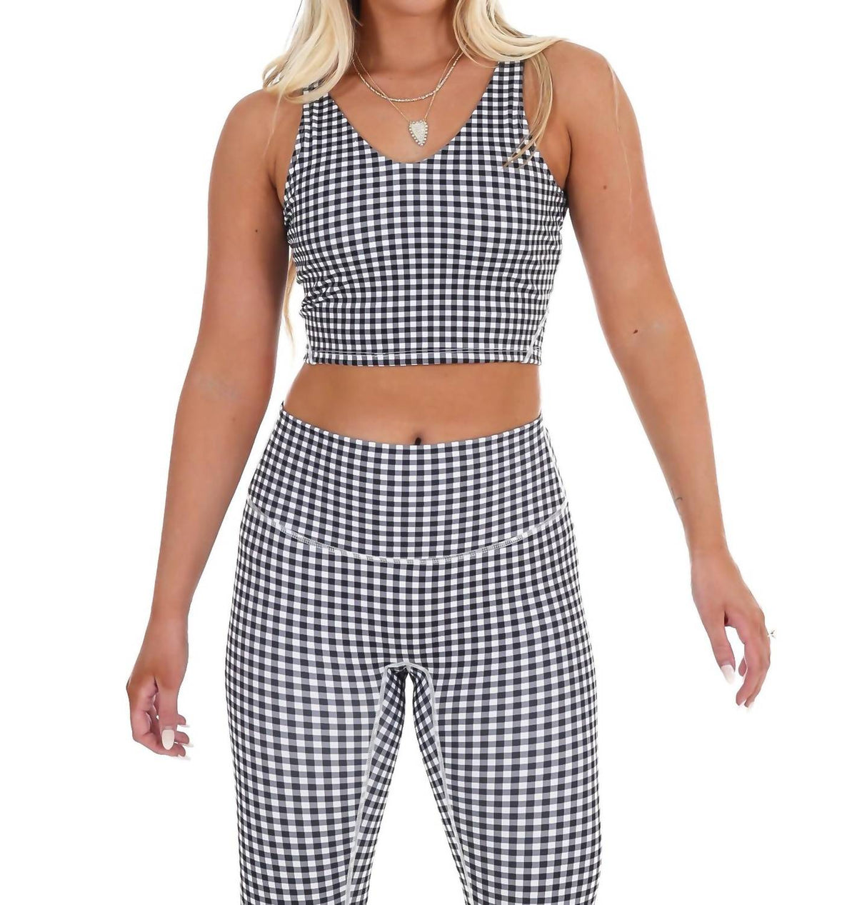 Kimberly C - Gingham Glow Cropped Tank Top