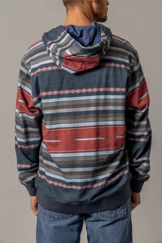 Kimes Ranch - Cantura Long Sleeve Striped Hoodie - blue - clothing - cotton - blend