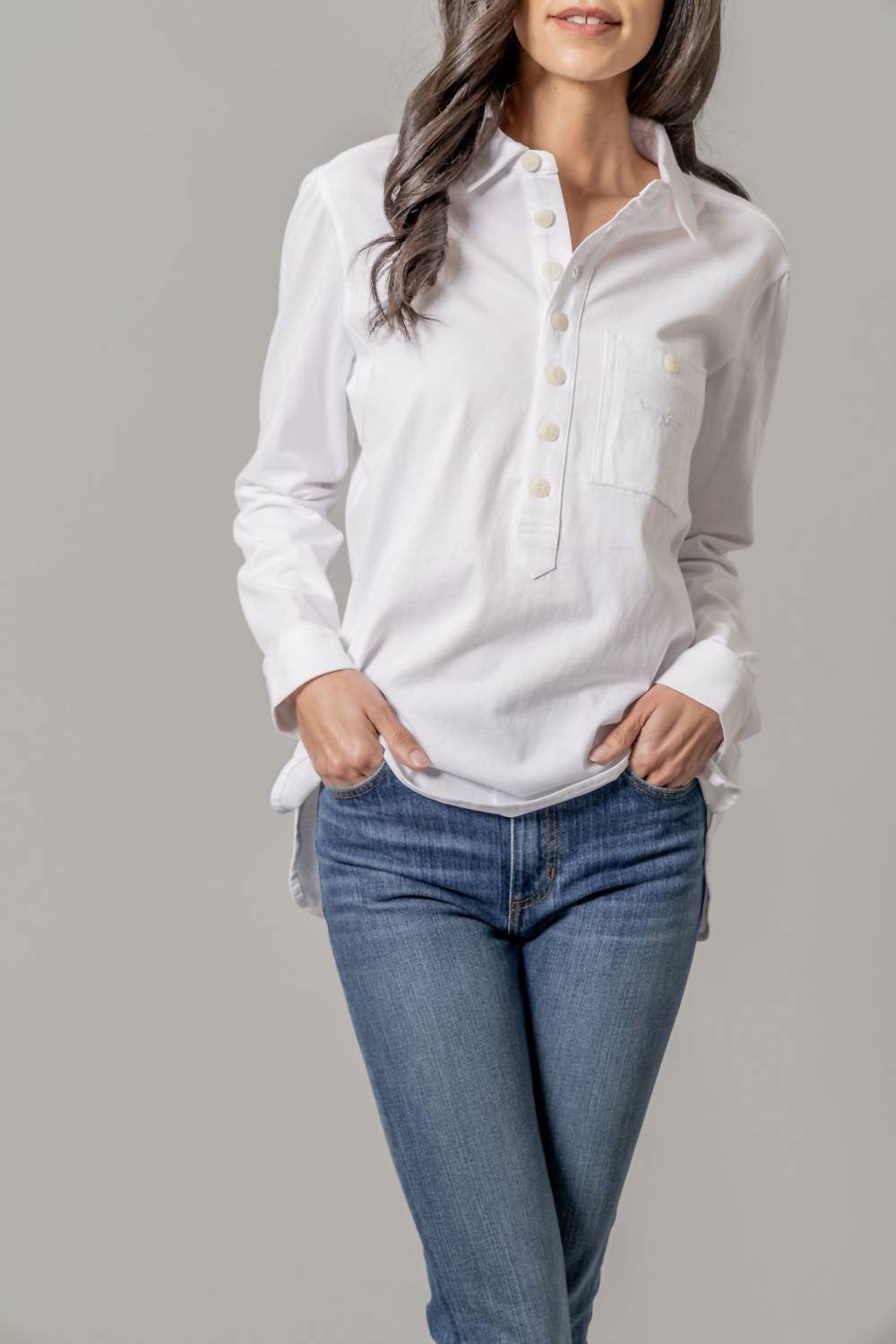 Kimes Ranch - Julia Long Sleeve Denim Shirt - button - down - shirts - clothing - cotton
