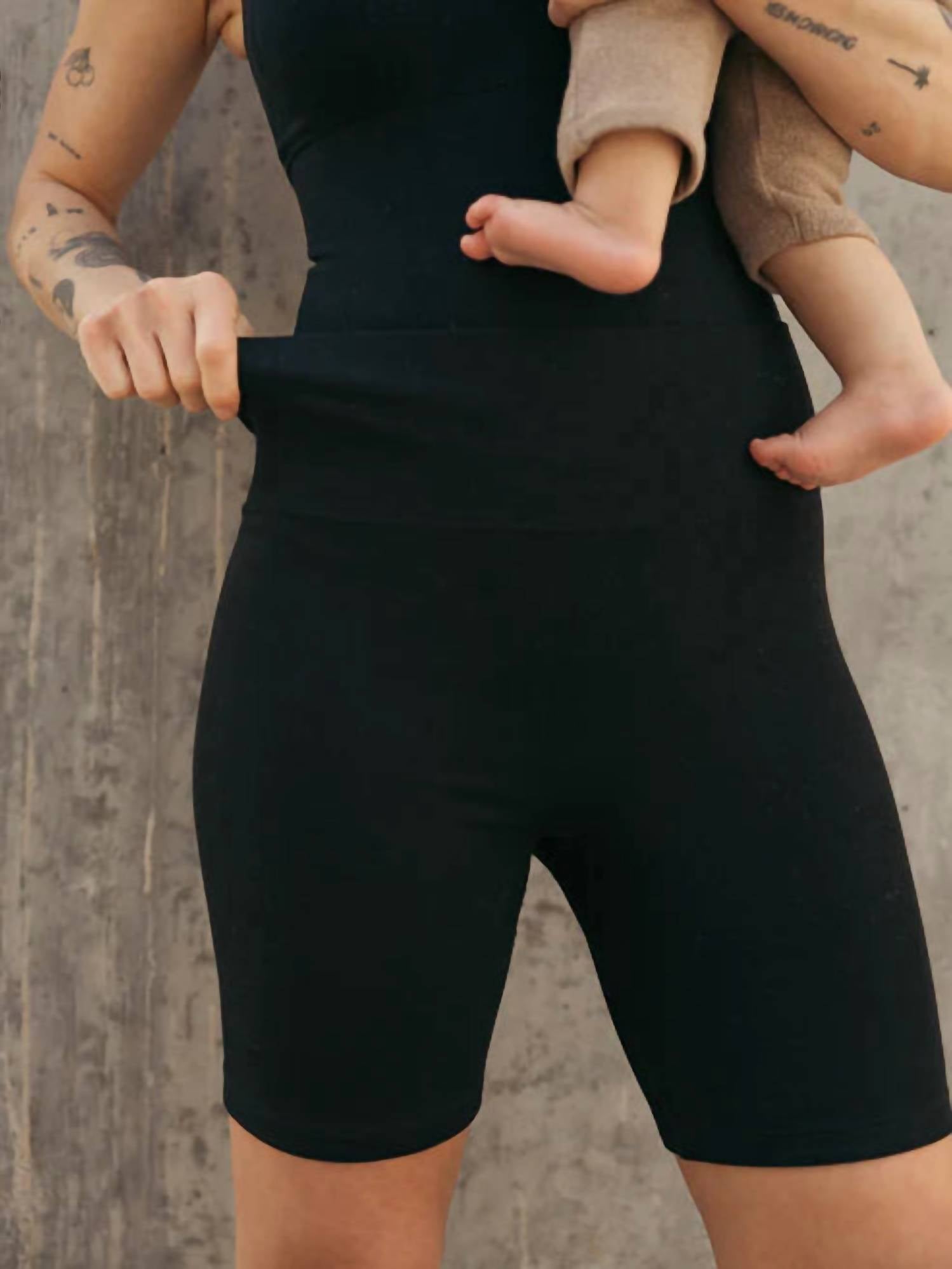 Kindred Bravely - Bamboo Maternity & Postpartum Bike Short - bike - shorts - black - clothing