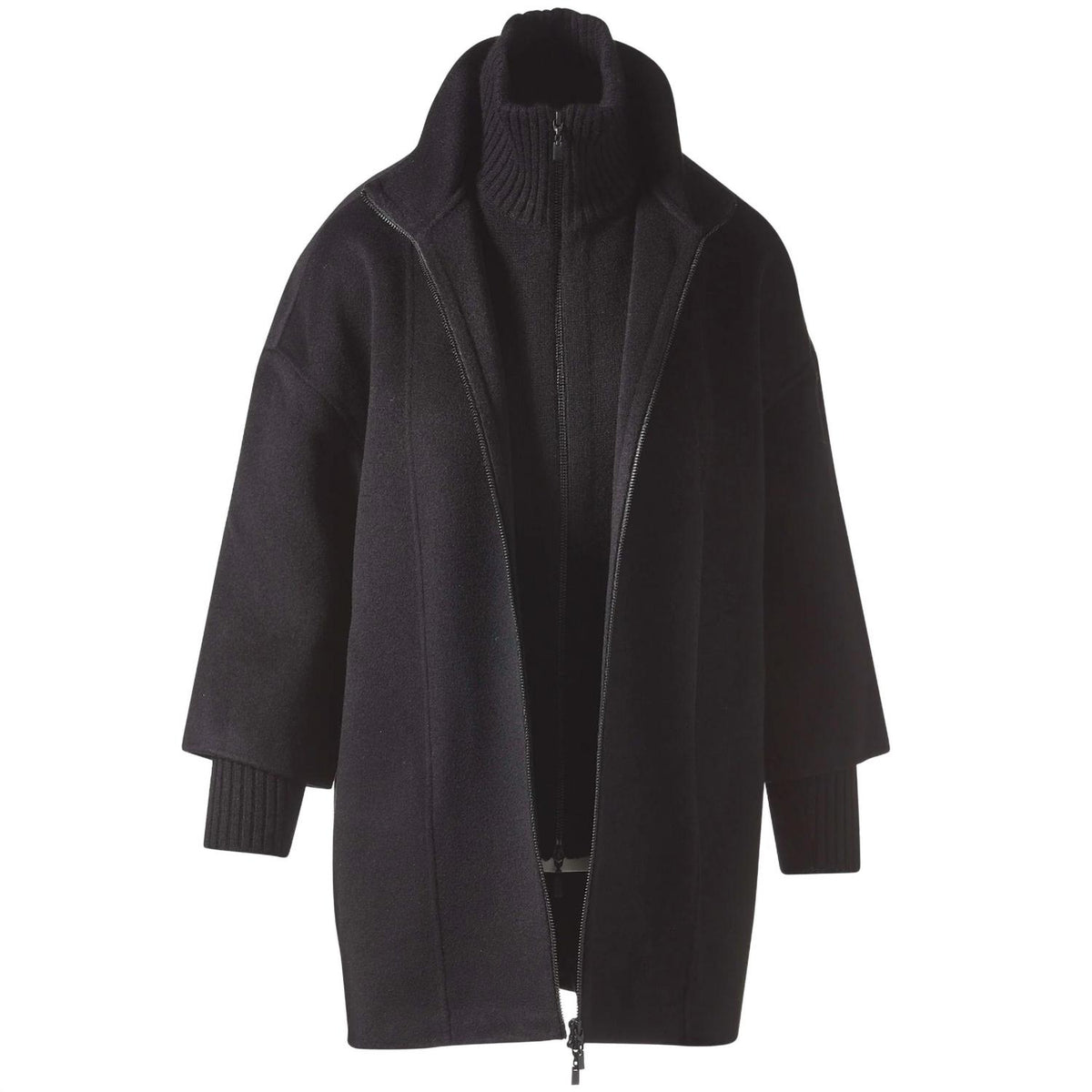 Kinross - Women's Knit Insert Zip Mock Coat