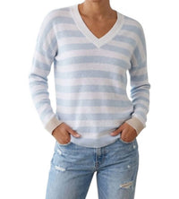 Kinross - Long Sleeve Stripe V Neck Sweater