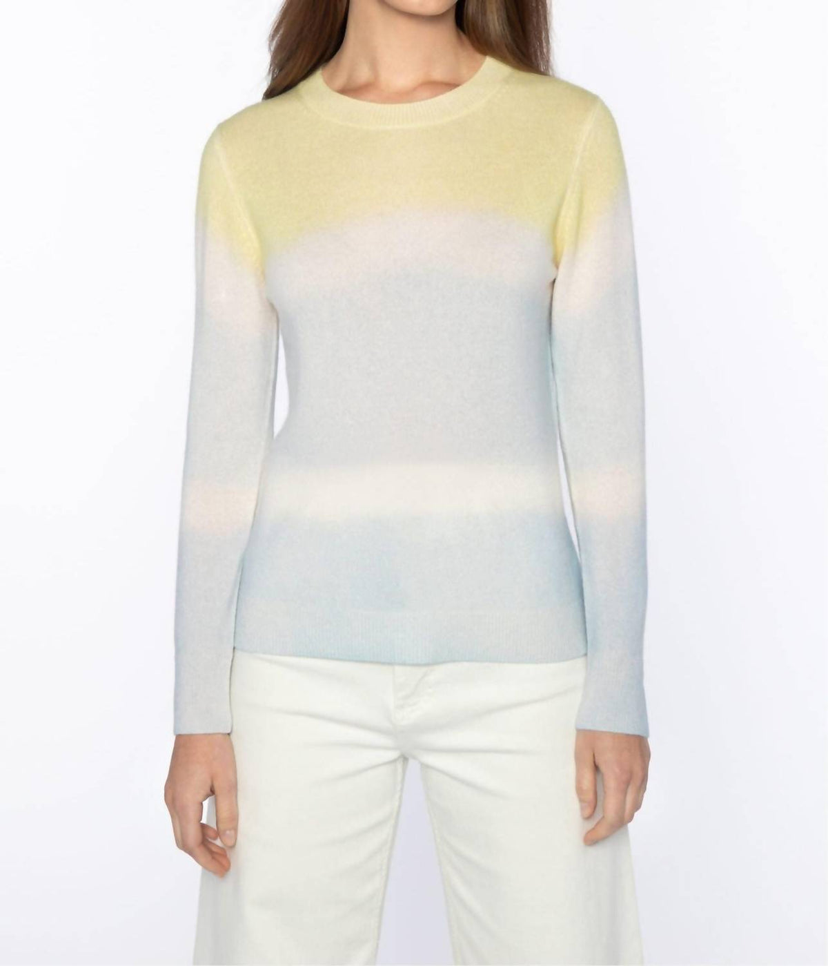 Kinross - Painted Stripe Cashmere Crew Top