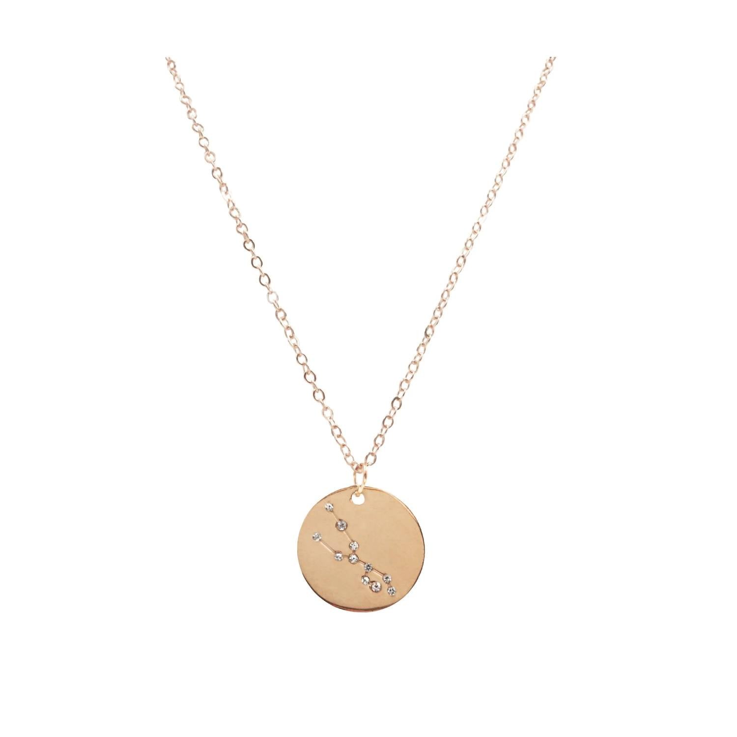 Kinsley Armelle - Women's Taurus Necklace - jewelry - necklaces - pink