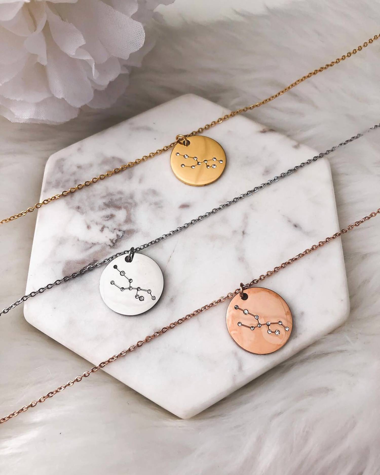 Kinsley Armelle - Women's Taurus Necklace - jewelry - necklaces - pink