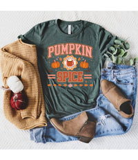 Kissed Apparel - Women's Pumpkin Spice Stripes Graphic Tee