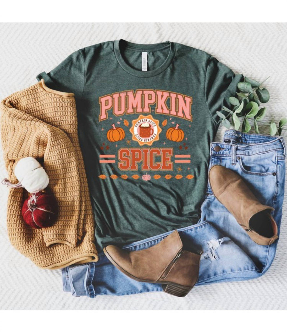 Kissed Apparel - Women's Pumpkin Spice Stripes Graphic Tee