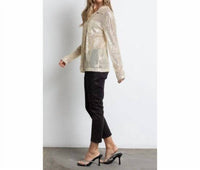 Kiwi - Sequin Button Down Shirt With Chest Pocket