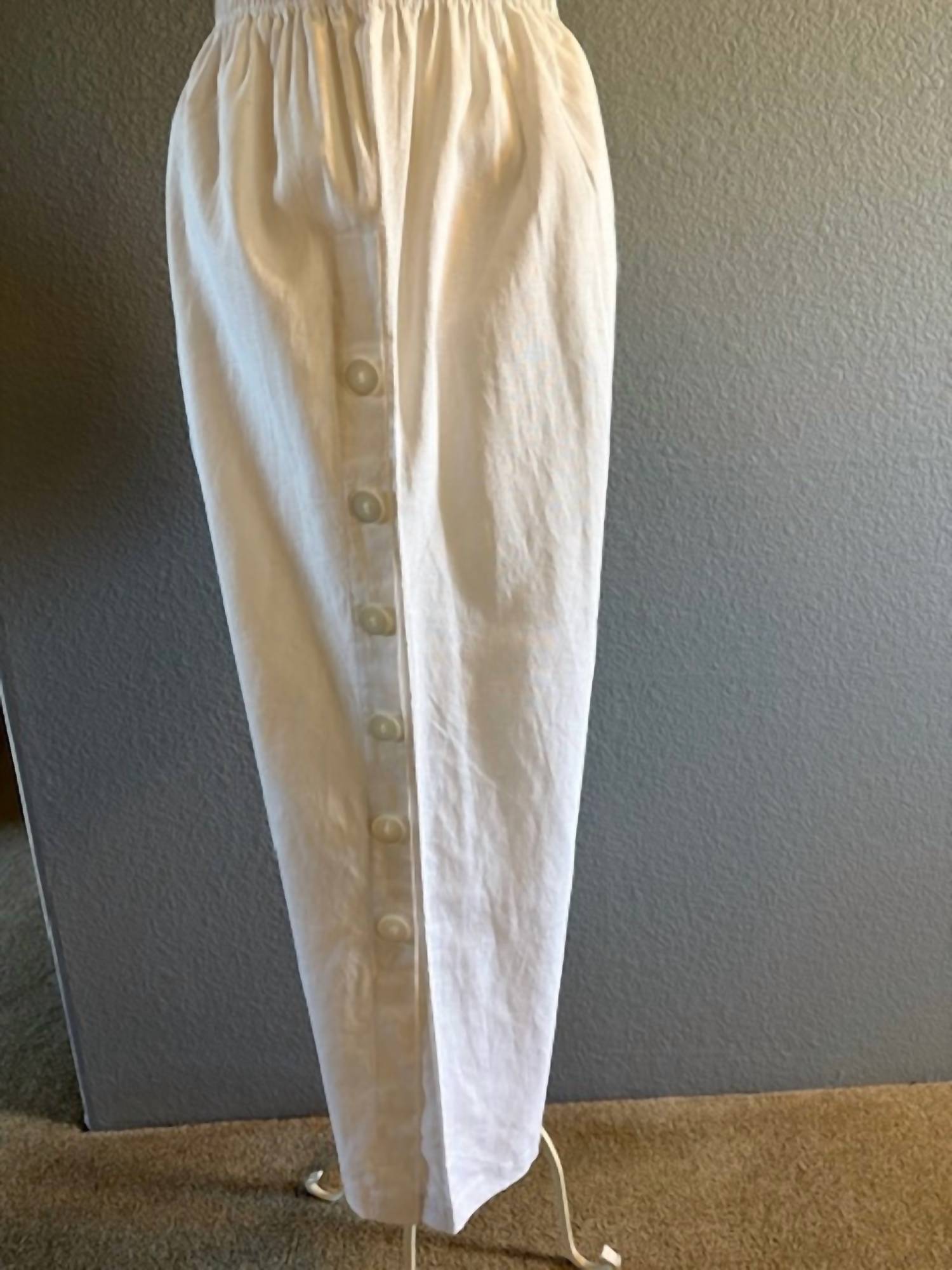 Klaveli - Women's Side Buttons Pull On Pants - clothing - pants - solid