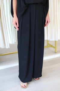 Kld - Washed Satin Asymmetrical Pleated Pants