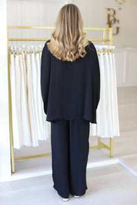 Kld - Washed Satin Asymmetrical Pleated Pants