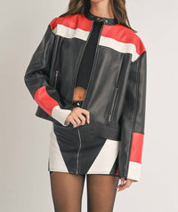Klesis - Biker Zip Up Leather Jacket