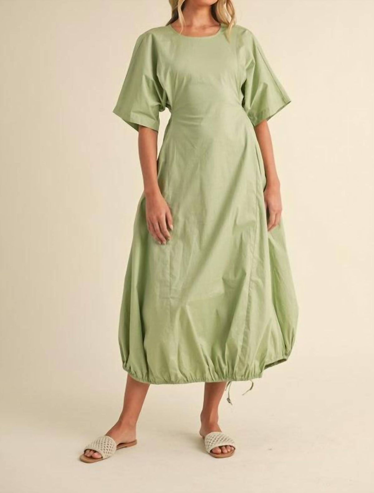 Klesis - Drawstring Open Back Dress
