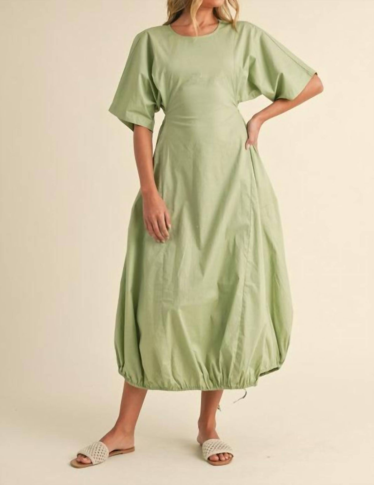 Klesis - Drawstring Open Back Dress