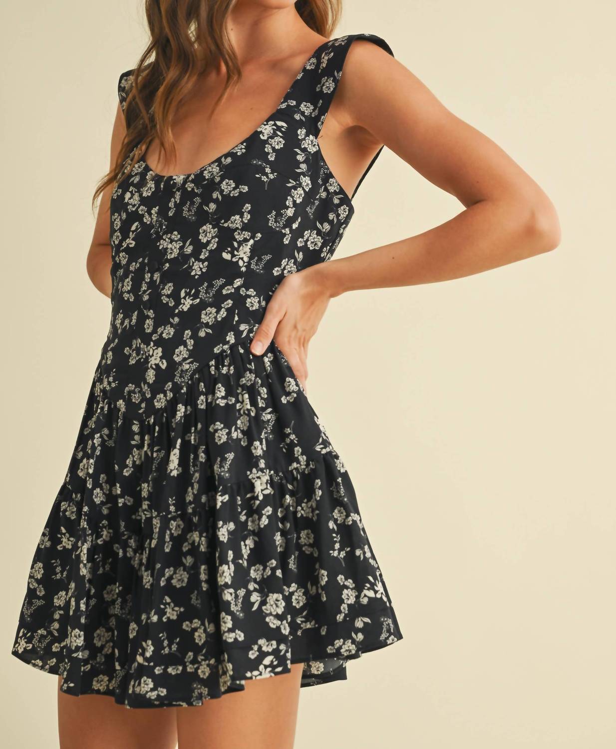 Klesis - Kara Floral Print Flared Romper - black - clothing - floral