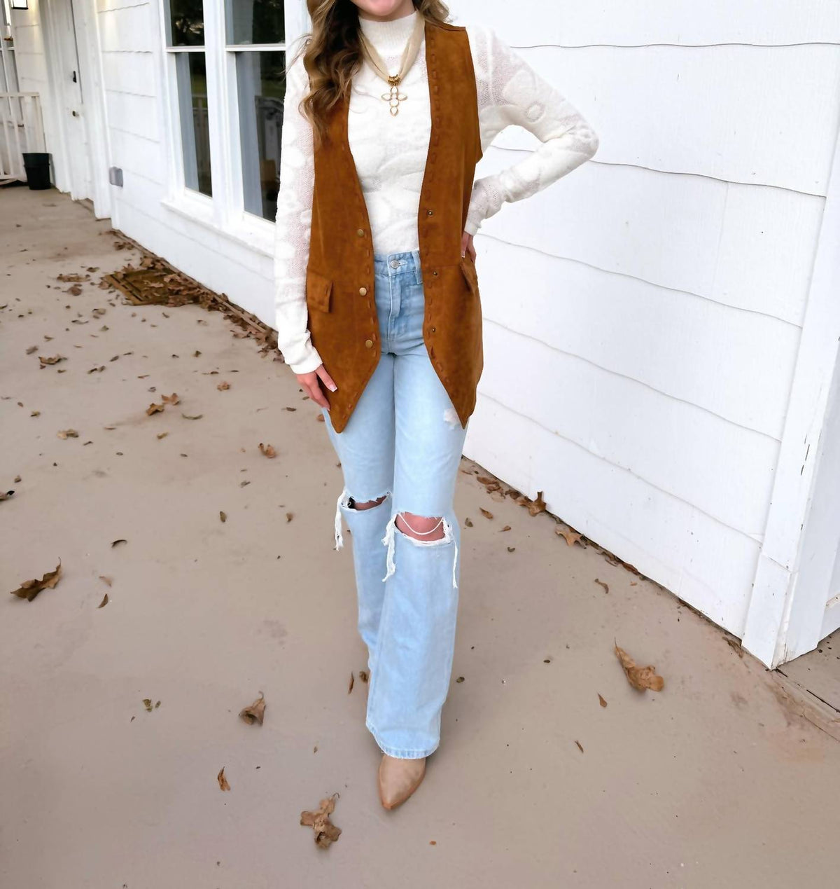 Klesis - Stevie Suede Oversized Vest