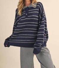 Klesis - Stripe Collar Sweater