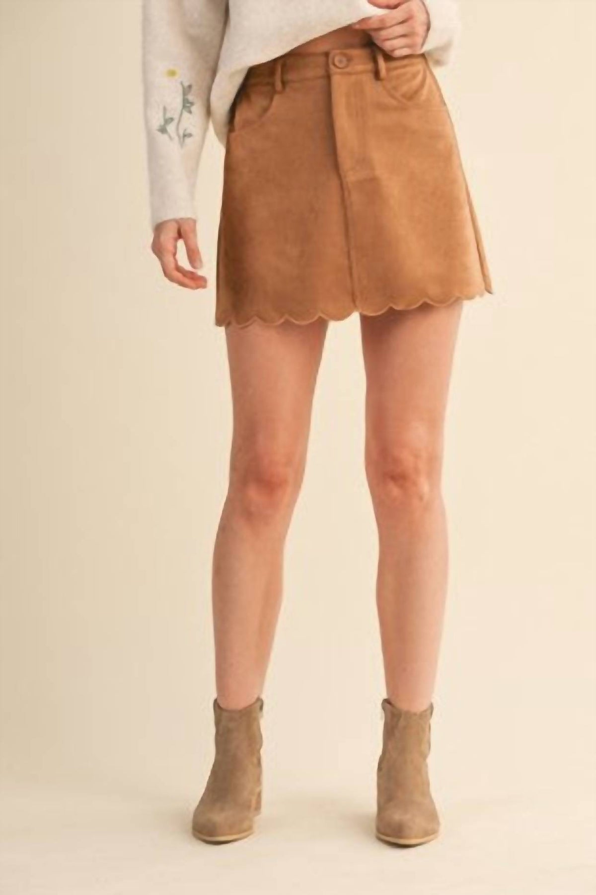 Klesis - Suede Scallop Skirt