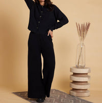Known Supply - Helena Sweater Pants - black - clothing - cotton