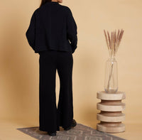 Known Supply - Helena Sweater Pants - black - clothing - cotton