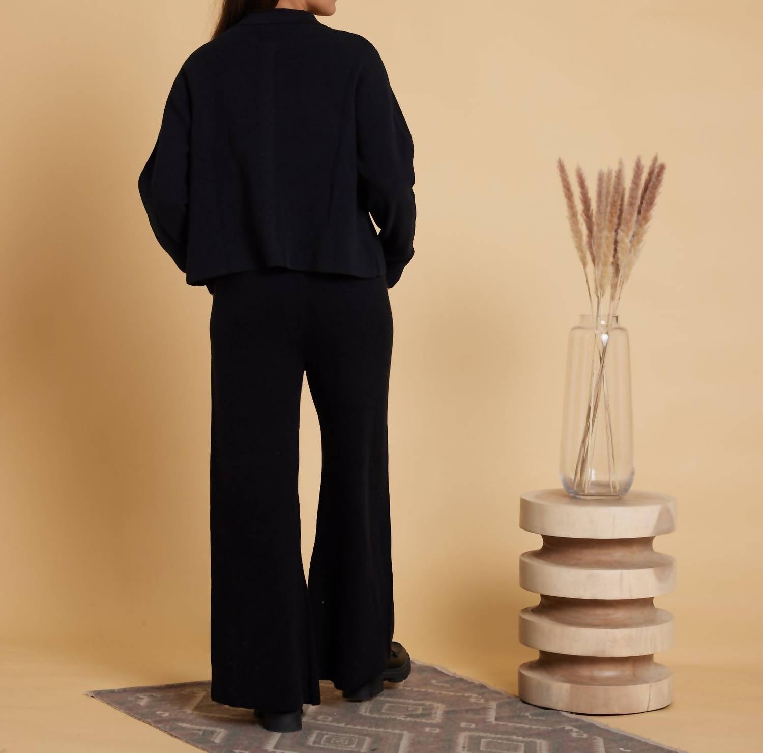 Known Supply - Helena Sweater Pants - black - clothing - cotton