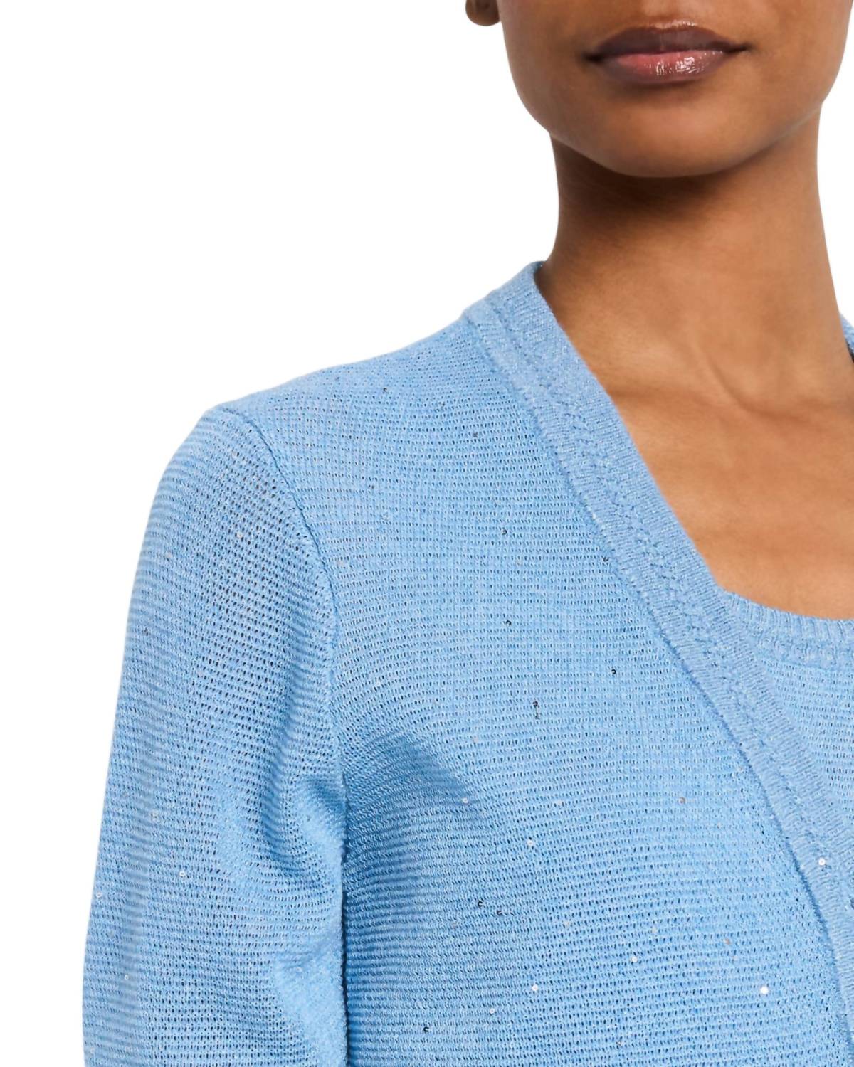 Kobi Halperin - Anthia Sequin Button - down Sweater Cardigan - blue - cardigans - clothing