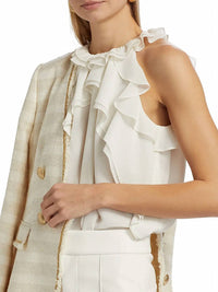 Kobi Halperin - Bristol Ruffle Chiffon Sleeveless Blouse - blouses - clothing - polyester