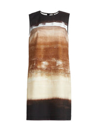 Kobi Halperin - Jo Ombre Stretch Cotton Crewneck Mini Dress - brown - clothing - cotton - blend