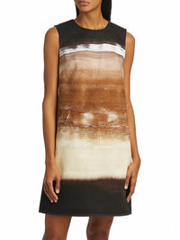 Kobi Halperin - Jo Ombre Stretch Cotton Crewneck Mini Dress - brown - clothing - cotton - blend