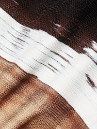 Kobi Halperin - Jo Ombre Stretch Cotton Crewneck Mini Dress - brown - clothing - cotton - blend