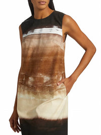 Kobi Halperin - Jo Ombre Stretch Cotton Crewneck Mini Dress - brown - clothing - cotton - blend