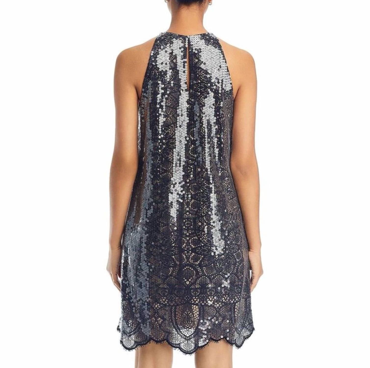 Kobi Halperin - Maya Asymmetrical Sequin Cocktail Dress - animal - asymmetrical - black