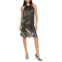 Kobi Halperin - Maya Asymmetrical Sequin Cocktail Dress - animal - asymmetrical - black