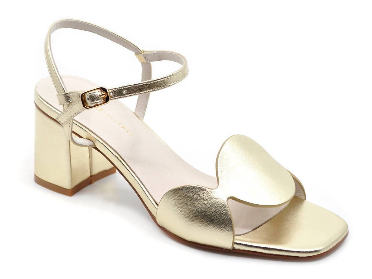 Koko + Palenki - Women's Metallic Leather Sphere Heels