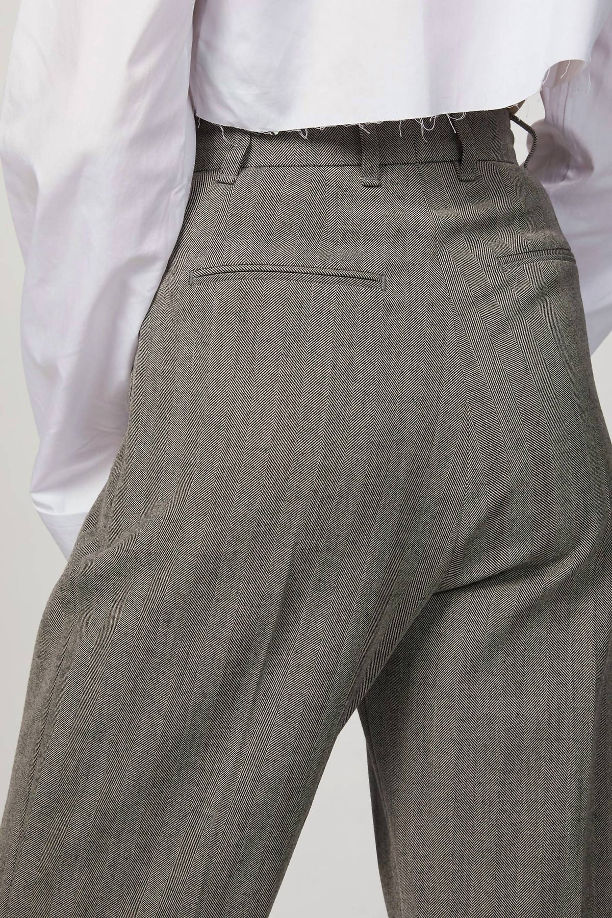 HERRINGBONE SUIT PANTS